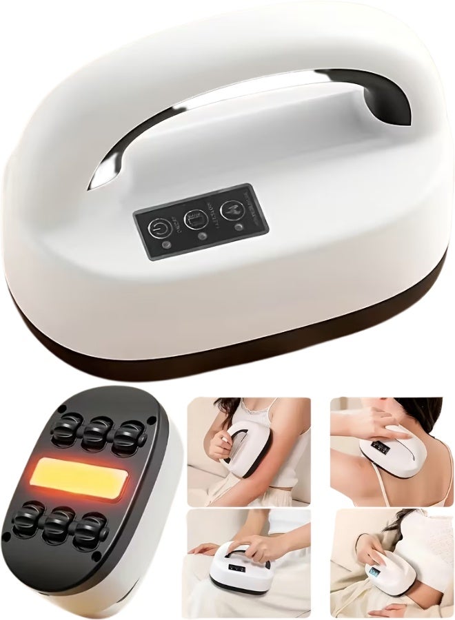 6D Roller Heated Massager for Full Body Relaxation, Immersive Human Simulation Massage, Acupoint Pain Relief, Rapid Heating Multi-Level Adjustable Electric Massager, Back, Arm, Breast, and Stomach Massage, Menstrual Pain Relief, Warm the Uterus and Expel Cold, Protect Waist, Long-Lasting Battery, Home Portable Electric Massager for Muscle Relaxation, Stress Relief, Blood Circulation Improvement, Deep Relaxation, Pain Alleviation for Neck, Shoulders, Back, and Abdomen, Premium Quality Household Wellness Device - Image 1
